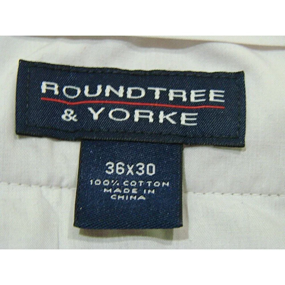 Round Tree & Yorke Mens Brown Classic Fit Comfort Expander Waist Pants Sz 36x30